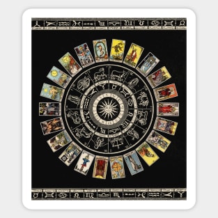 Astrology Wheel & Tarot Tapestry Sticker